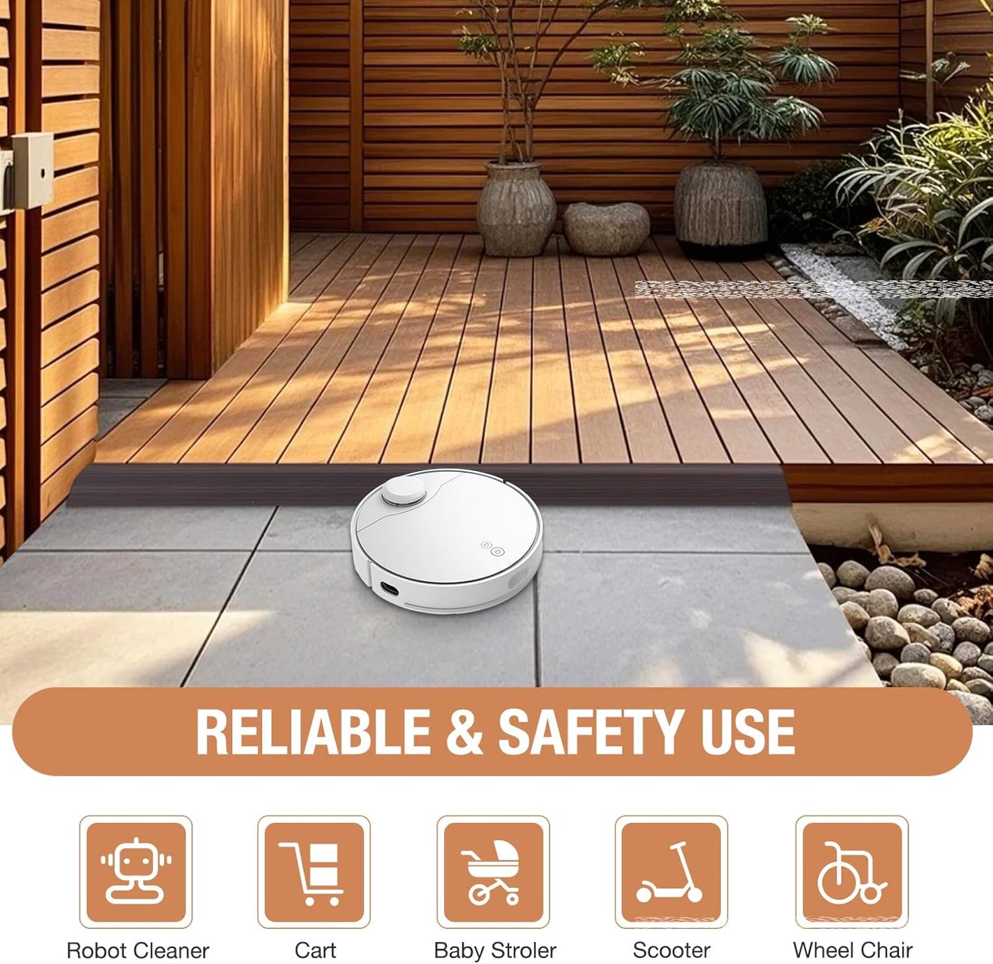 Floor Transition Strip Self Adhesive Vinyl Door Threshold for Doorways Carpet Edging Trim Overlap Edge Reducer for Laminate Floor, Carpet, Tile (Dark Walnut Grain, 3/5" to 4/5", 10Ft)