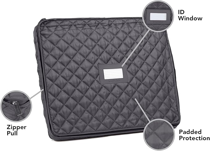 Covermates Keepsakes - Serveware Storage - Padded Protection - ID Window - Stain Resistant - Machine Washable - China Storage, Slate