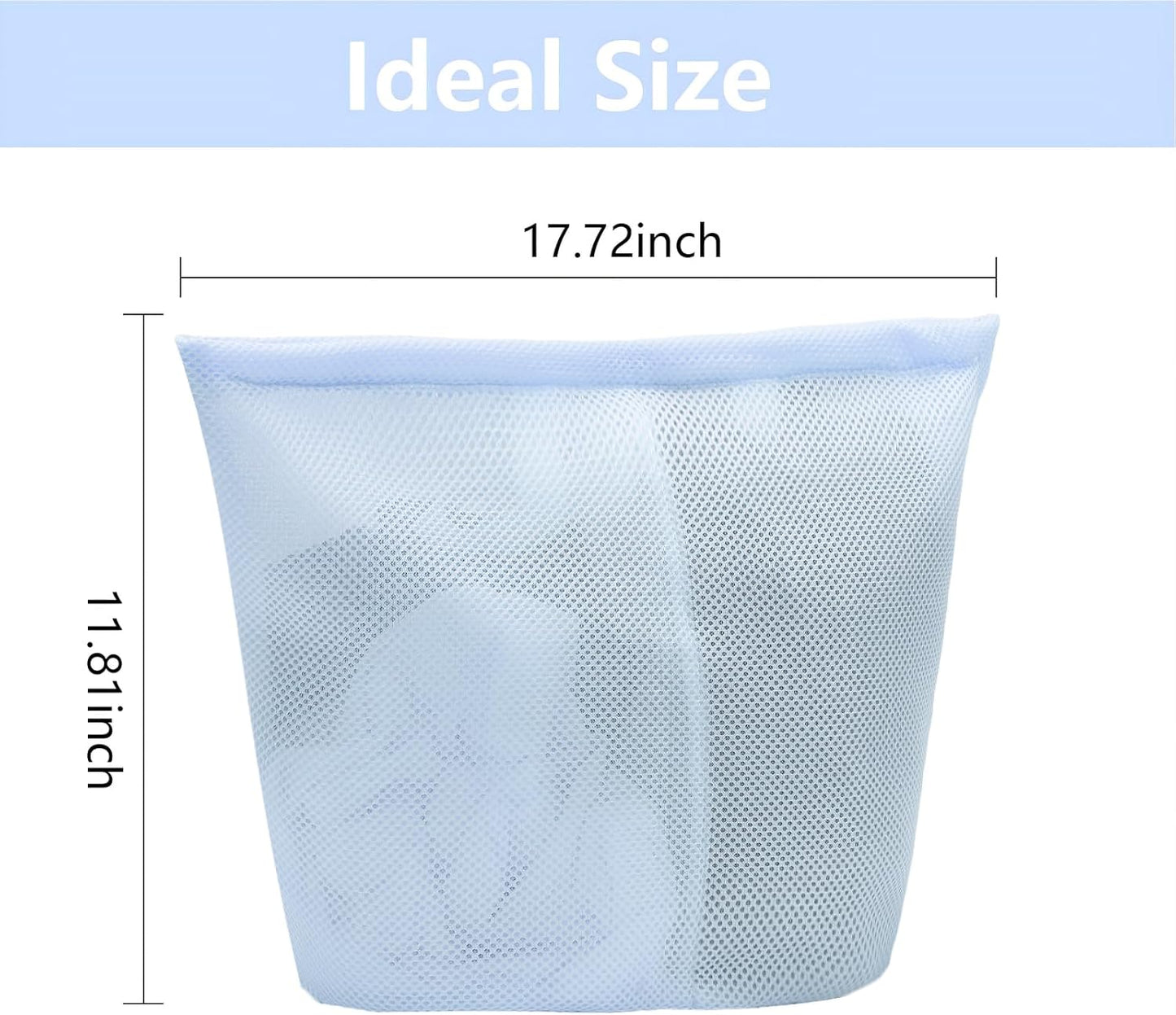 2 Pcs laundry bag with handles mesh laundry bags washing machine laundry totes travel storage and sorting bag for Clothes laundry bag for delicates(Blue2N)