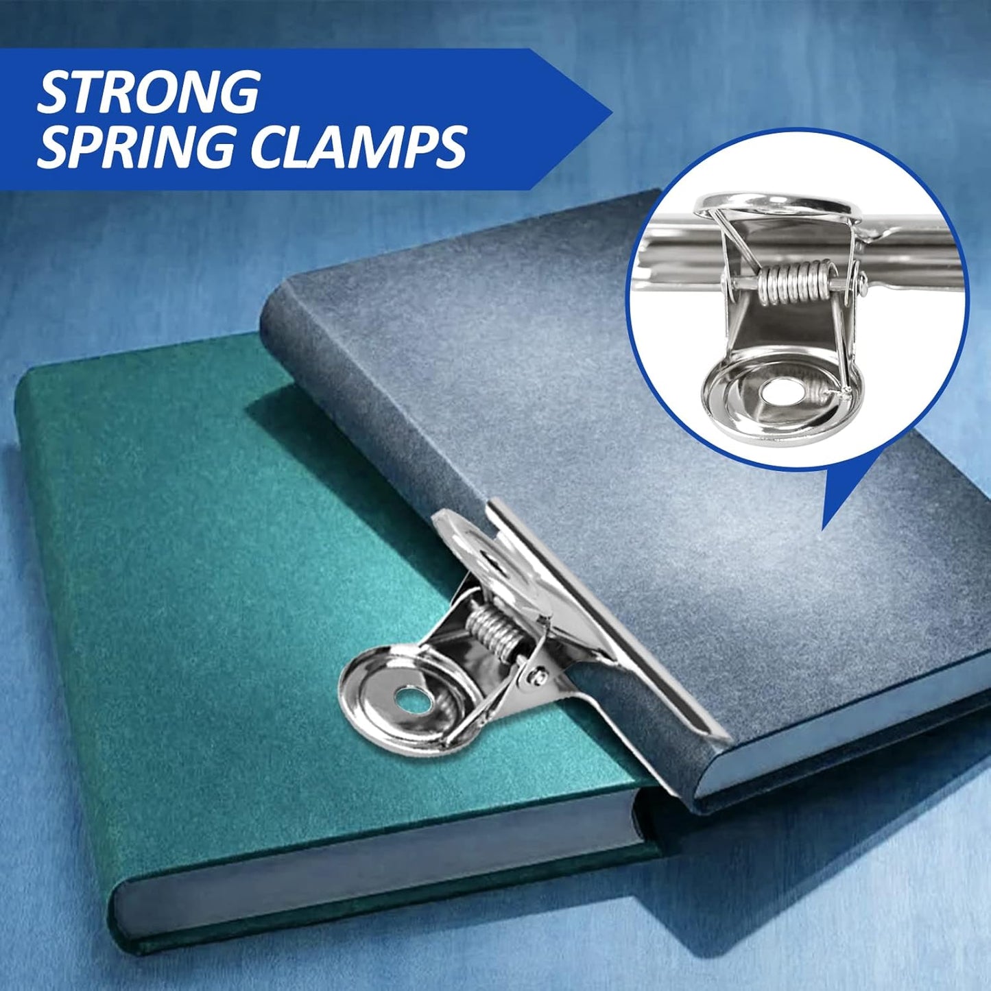 10 Pack Large Metal Hinge Clips - 2.5 Inch Silver Bull Hinge Paper Clips for Crafts, Drawing, Food Bags at Home, Office, School, Shop