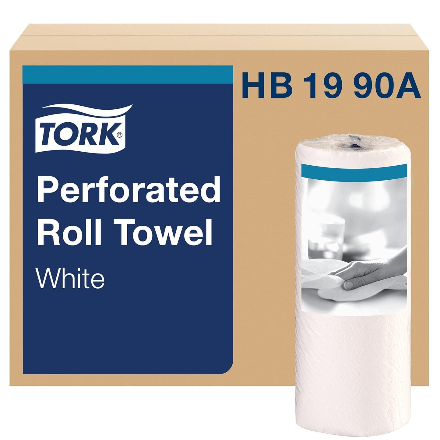 Tork HB1990A Perforated Paper Roll Towel, 2-Ply, 11" Width x 9" Length, White (Case of 30 Rolls, 84 per Roll, 2,520 Towels)
