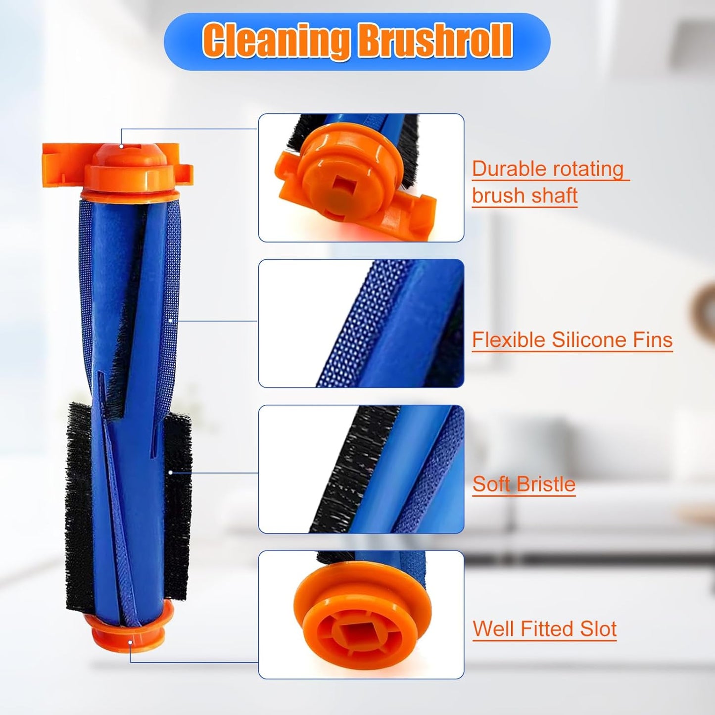 Replacement Parts for Shark AI AV2501S AV2501AE RV2502AE RV2520AOUS AV2510AOUS AV2511AE RV2610WA AV2610WA RV2310AE AV2310AE/RV2320S/UR2350AE Brush Roller Accessories Kit -2 Pack Main Roller Brush