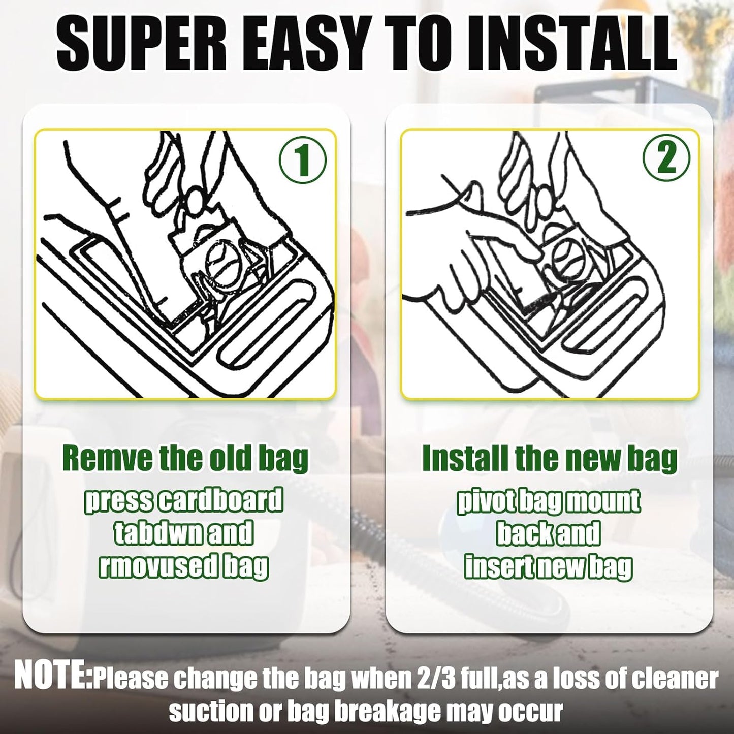 50 Pack Vacuum Cleaner Bags Fit for Kenmore Canister Type C/Q 5055 50555 50557 50558 and Pana·sonic Type C-5 C-18, 200 Series, 400 Series, 600 Series, 700 Series, 800 Series (50 Pack)