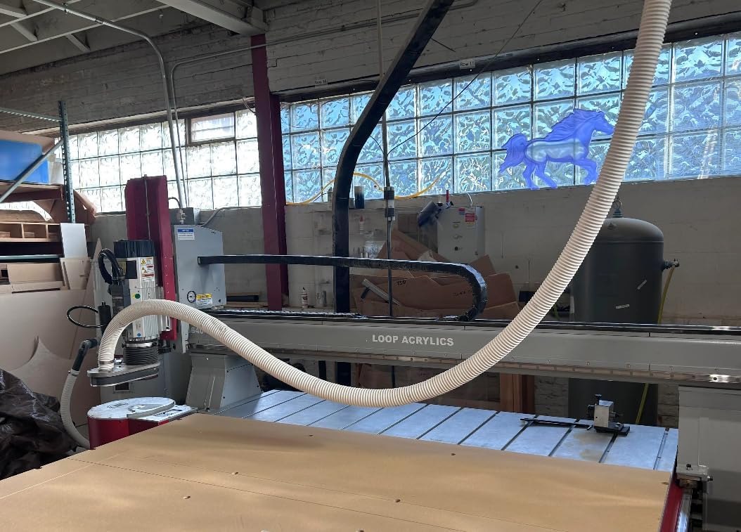 Dust Collection Hose 1-1/2 in × 10 ft Heavy Duty Clear Flexible PVC Reinforced Thicken Helix Suction Discharge Corrugated Pipe Hose for Fume Dust Collector Fitting Wood Chip Saw (1.5 inch 38mm hose)