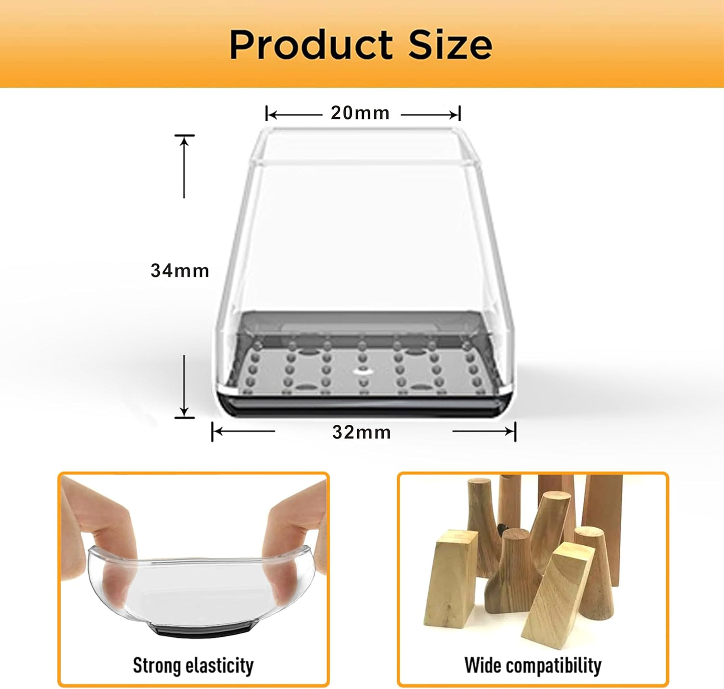 Furniture Sliders,24 PCS Chair Leg Sliders for Carpet, Furniture Movers Sliders, Carpet Chairs Furniture Glides, Floor Protectors, Carpet Moving Sliders Easily Move. (Clear, Fit:0.9-1.15")