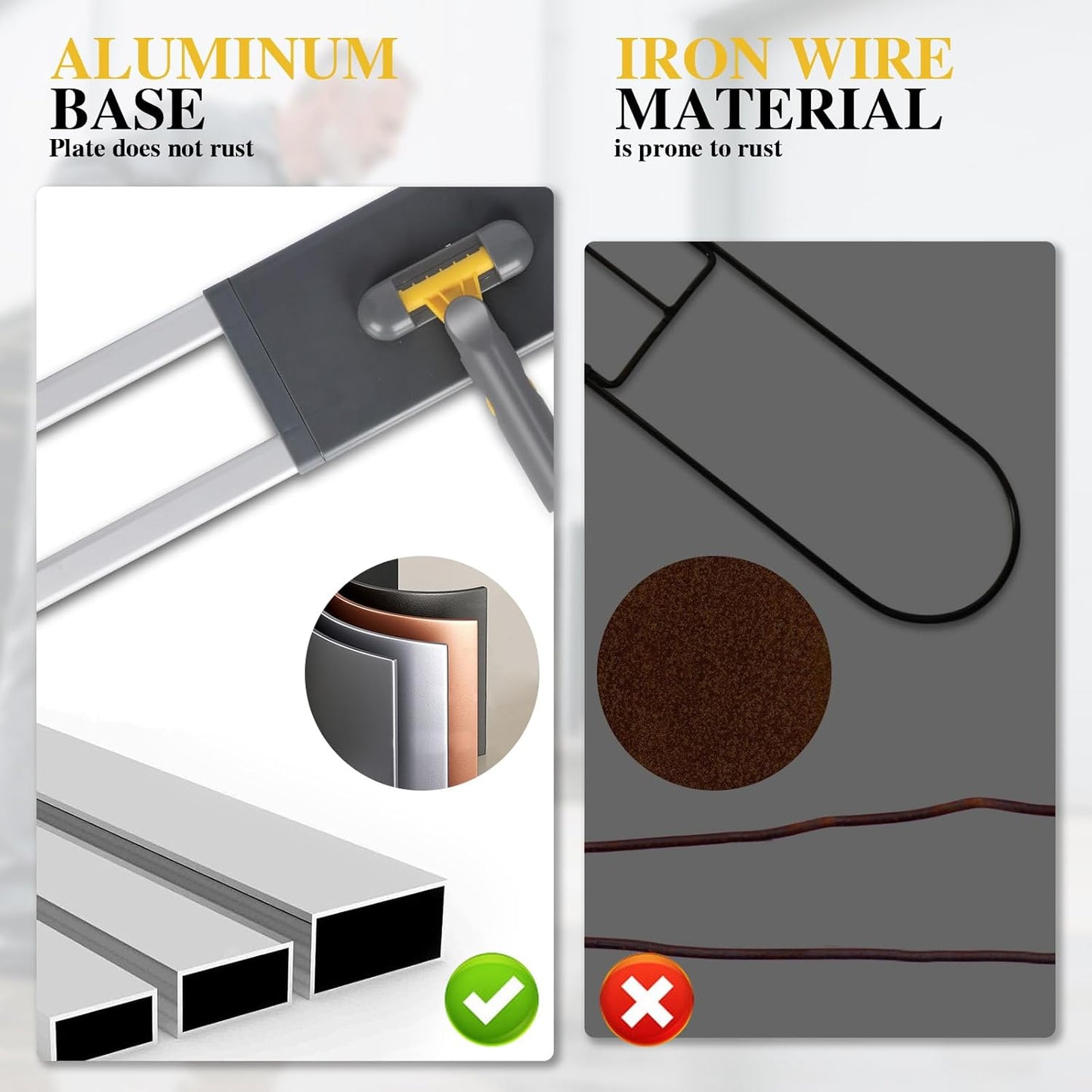 Masthome 36" Commercial Mop, Heavy Duty Industrial Floor Mop with 3 Microfiber Pads, 60" Adjustable Large Dust Mop,Wet Dry Flat Mops for Office Garage Warehouse Factory Mall