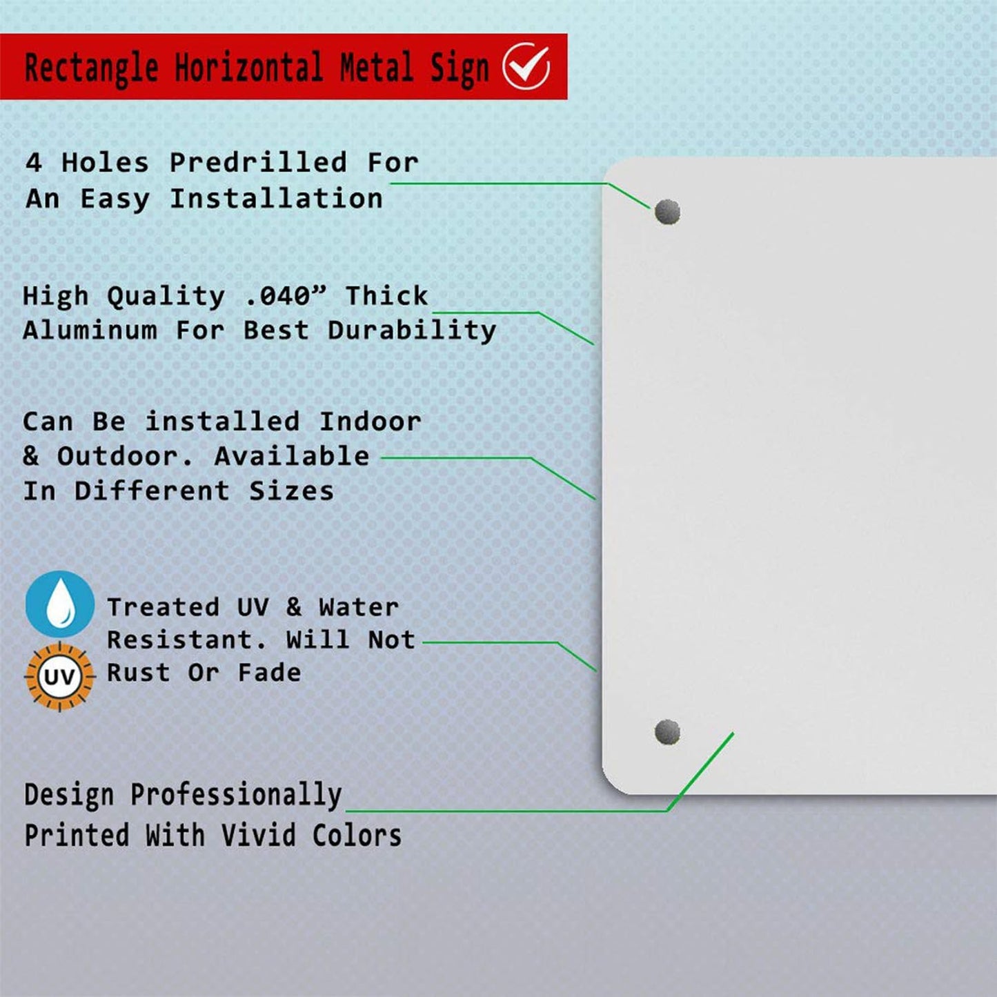 Personalized Aluminum Metal Signs - Weatherproof, Custom Text & Picture, Multiple Sizes, Hazard, Garden, Custom Door, Business Signs