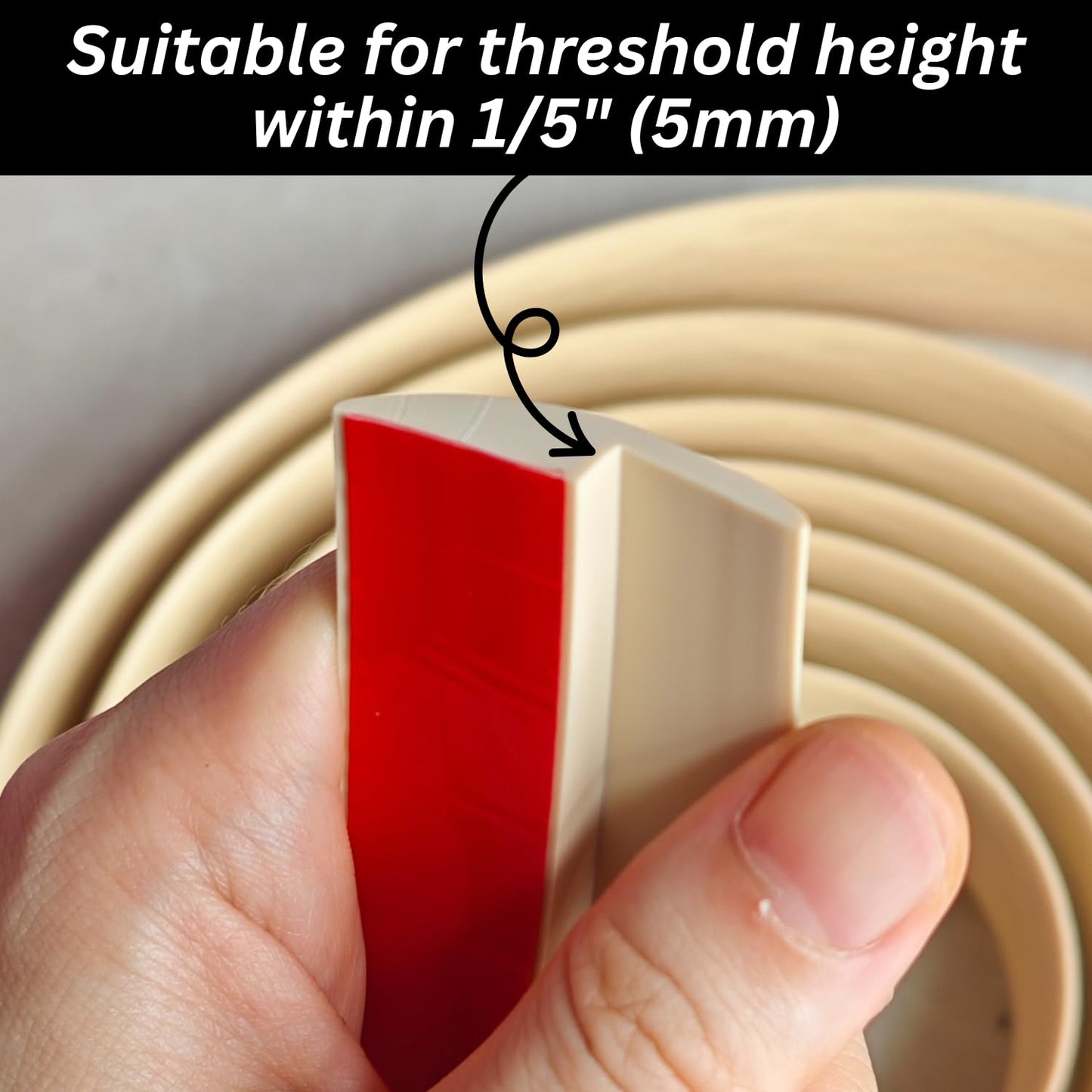 Floor Transition Strip Self Adhesive Carpet Wood Tile Vinyl Flooring Laminate Transition Cover Edge Trim Gap Doorway Threshold for Uneven Floors Heights Within 5 mm (120 inches, Beige Cream)