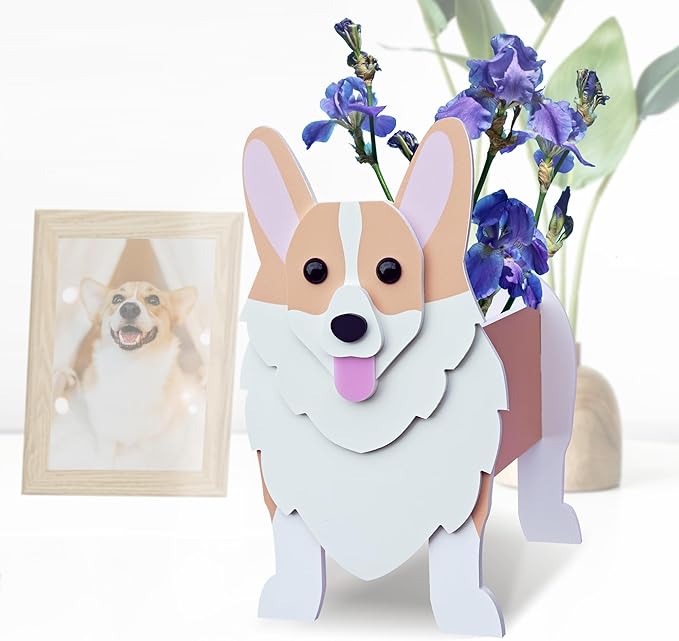 Corgi Dog Planter, Pet Shape Garden Pots Plant Pots for Indoor/Outdoor Gardens Decoration, Cute, Surprise Gifts/Souvenirs for Pet Lovers