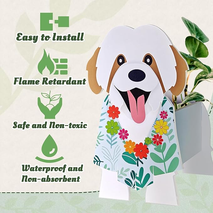 Shih Tzu Planter, Pet Shape Garden Pots Plant Pots for Indoor/Outdoor Gardens Decoration, Funny, Surprise Gifts/Souvenirs for Pet Lovers (Hawaiian-Style Shih Tzu)