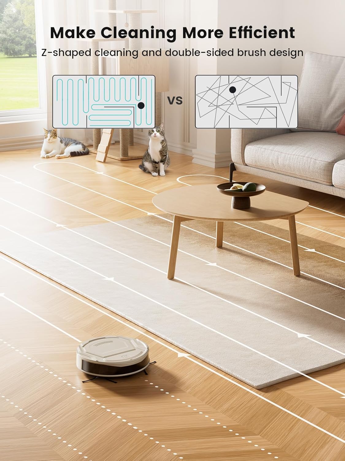 Lefant M210 Pro Robot Vacuum, Strong 2200Pa Suction, 120 Min Runtime, Super Slim Thin, Low Noise, Self-Charging, Wi-Fi/App/Alexa Control, Ideal for Pet Hair & Hard Floors