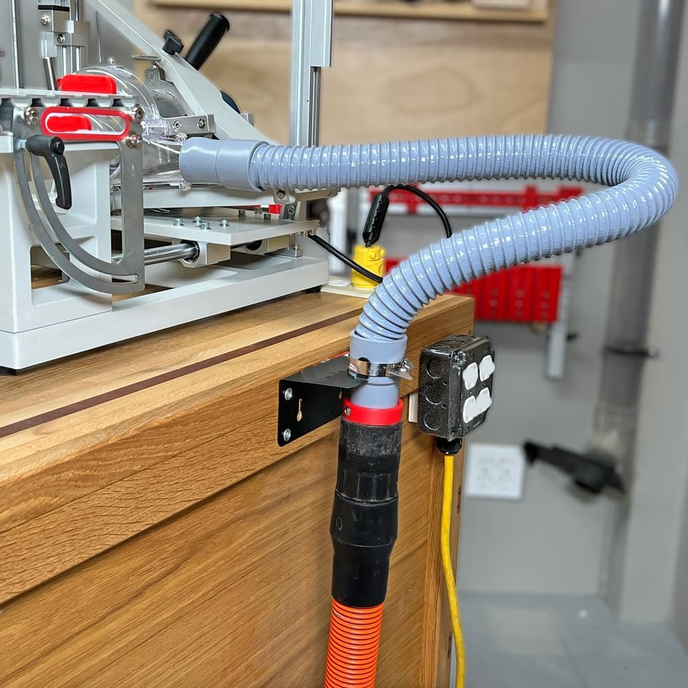 Dust Collection Hose 2.5 in × 5 ft Heavy Duty Flexible PVC Reinforced Thicken Helix Suction Discharge Corrugated Pipe Hose for Fume Dust Collector Fitting Wood Chip Saw (2.5 inch gray hose)