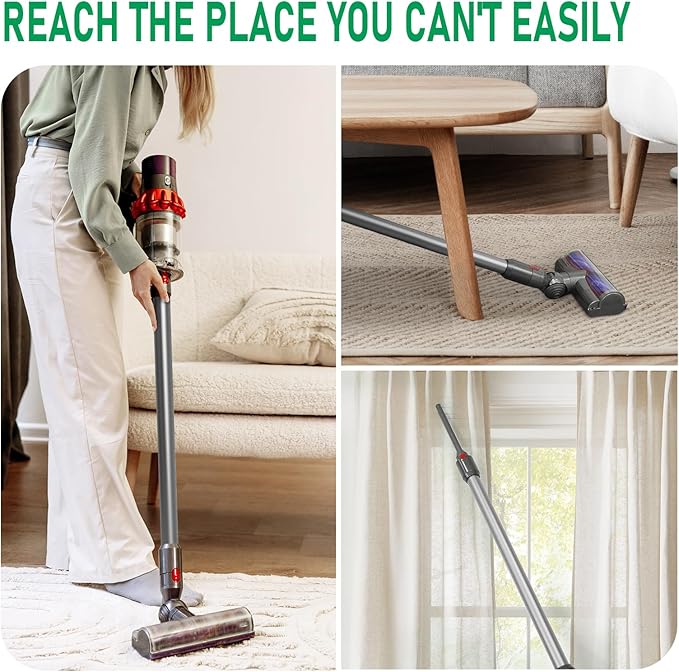 Replacement Wand Tube Quick Release Compatible for Dyson V15 V11 V10 V8 V7 Vacuum Accessories Parts, 28.7in Extension Cleaner Attachment for Home Office Grey