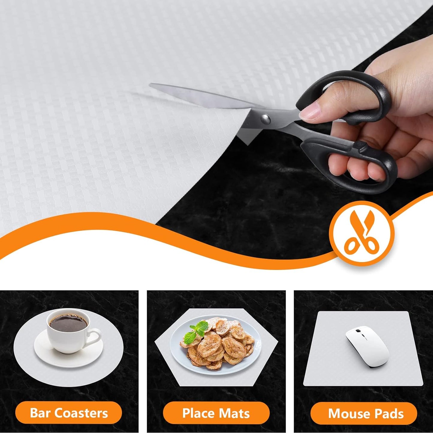 Shelf Liners for Kitchen Cabinets Refrigerator Liners Waterproof & Oil-Proof Kitchen Cupboard Liner Non-Slip Drawer Mats EVA Material Non Adhesive Fridge Liner for Shelves-White 11.8 x 236.2 Inches