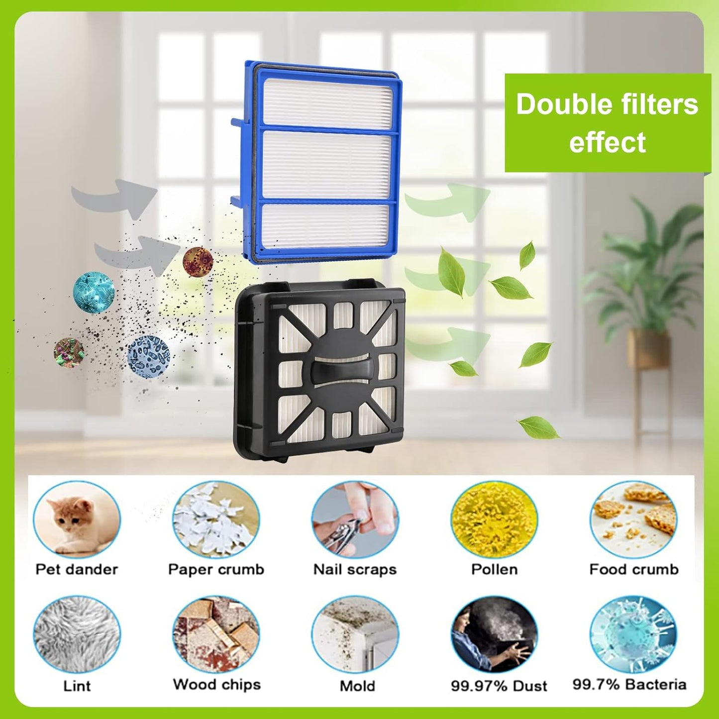 Replacement Parts Kit for Shark AV911S RV912S RV913S AV1002AE IQ R101AE (RV1001AE),IQ R101 (RV1001) Robot Vacuum Cleaner