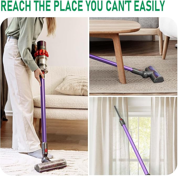 Replacement Wand Tube Quick Release Compatible for V15 V11 V10 V8 V7 Vacuum Accessories Parts, Extension Cleaner Attachment for Home Office Purple