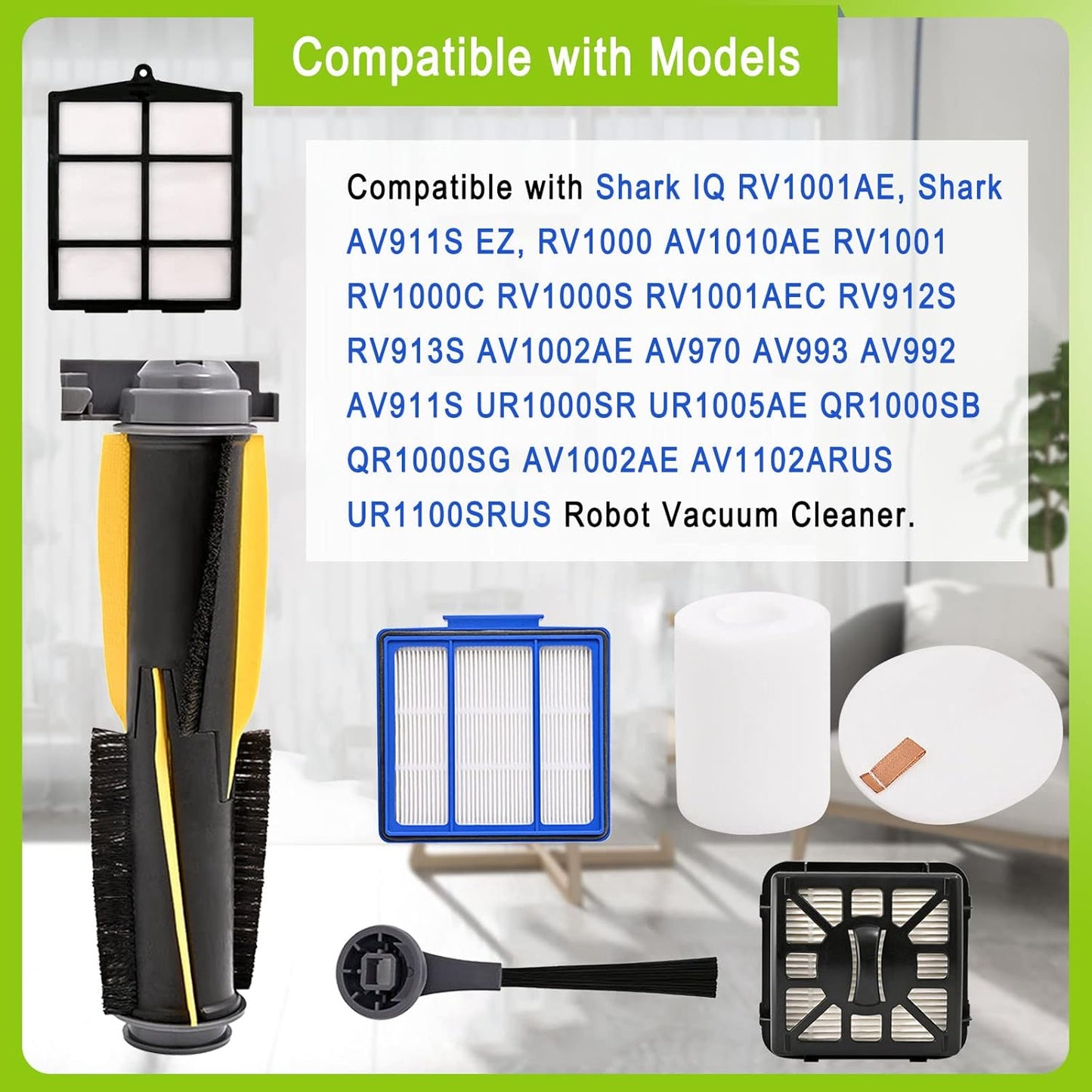 Replacement Parts Kit for Shark AV911S RV912S RV913S AV1002AE IQ R101AE (RV1001AE),IQ R101 (RV1001) Robot Vacuum Cleaner