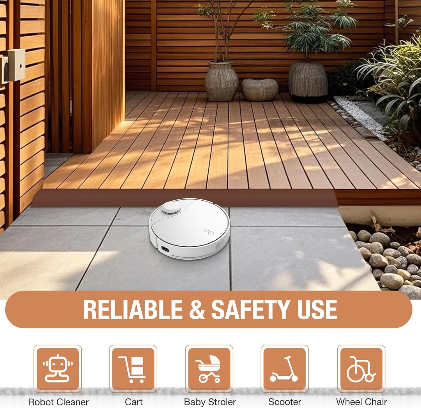 Floor Transition Strip Self Adhesive Vinyl Door Threshold for Doorways Carpet Edging Trim Overlap Edge Reducer for Laminate Floor, Carpet, Tile (Brown, 2/5" to 3/5", 10Ft)