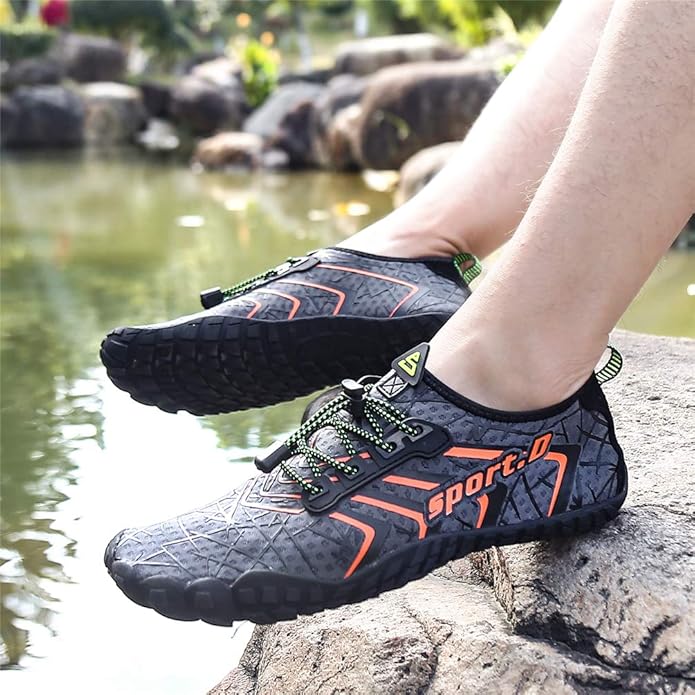 UBFEN Water Shoes Aqua Swim Shoes Mens Womens Beach Sports Quick Dry Barefoot for Boating Fishing Diving Surfing