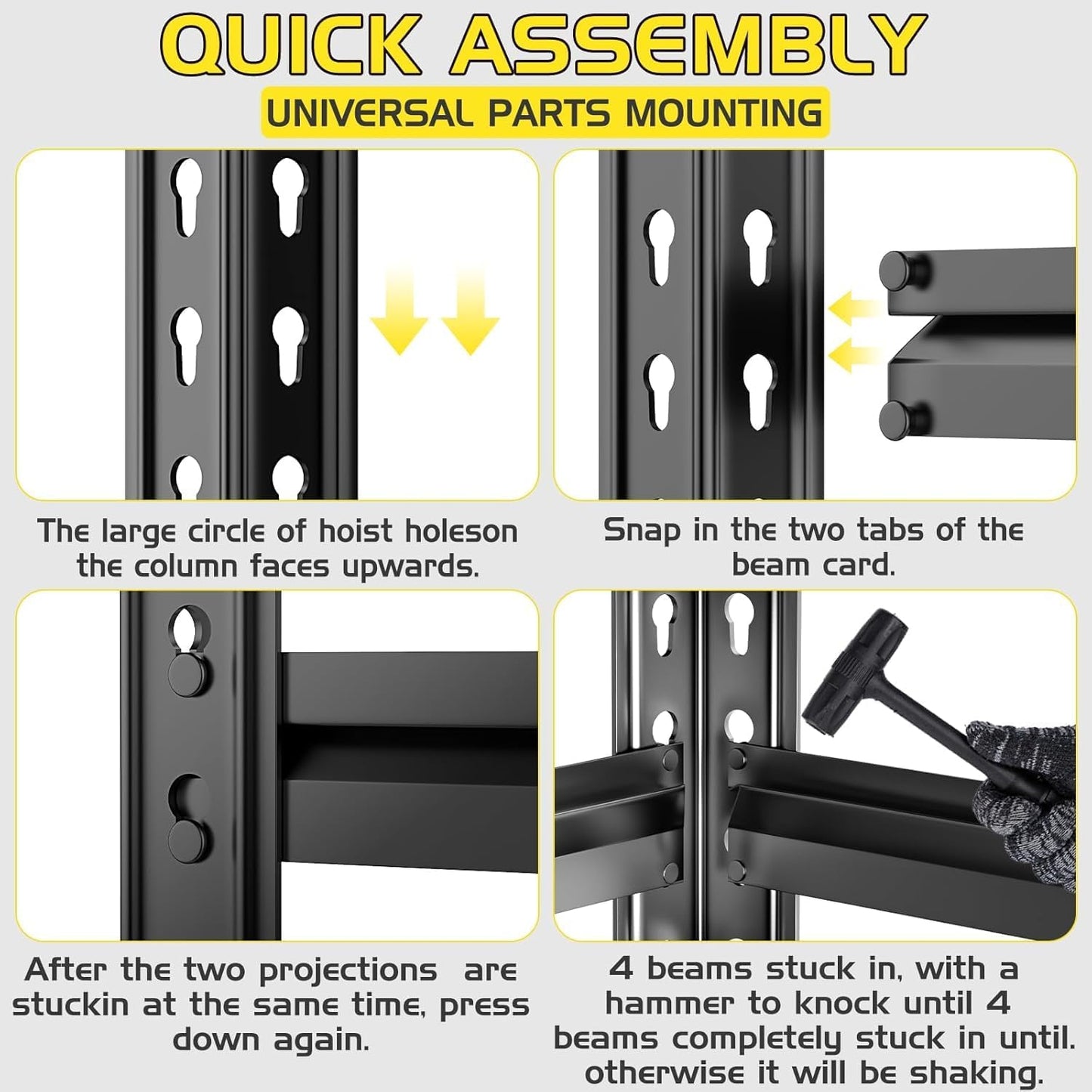 TigerParty 2050LBS Heavy Duty Garage Shelving, 5-Tier Adjustable Storage Shelves, Metal Shelving Unit and Storage Rack for Pantry, Basement, Warehouse, 72" H x 36" W x 16" D, MDF Borad