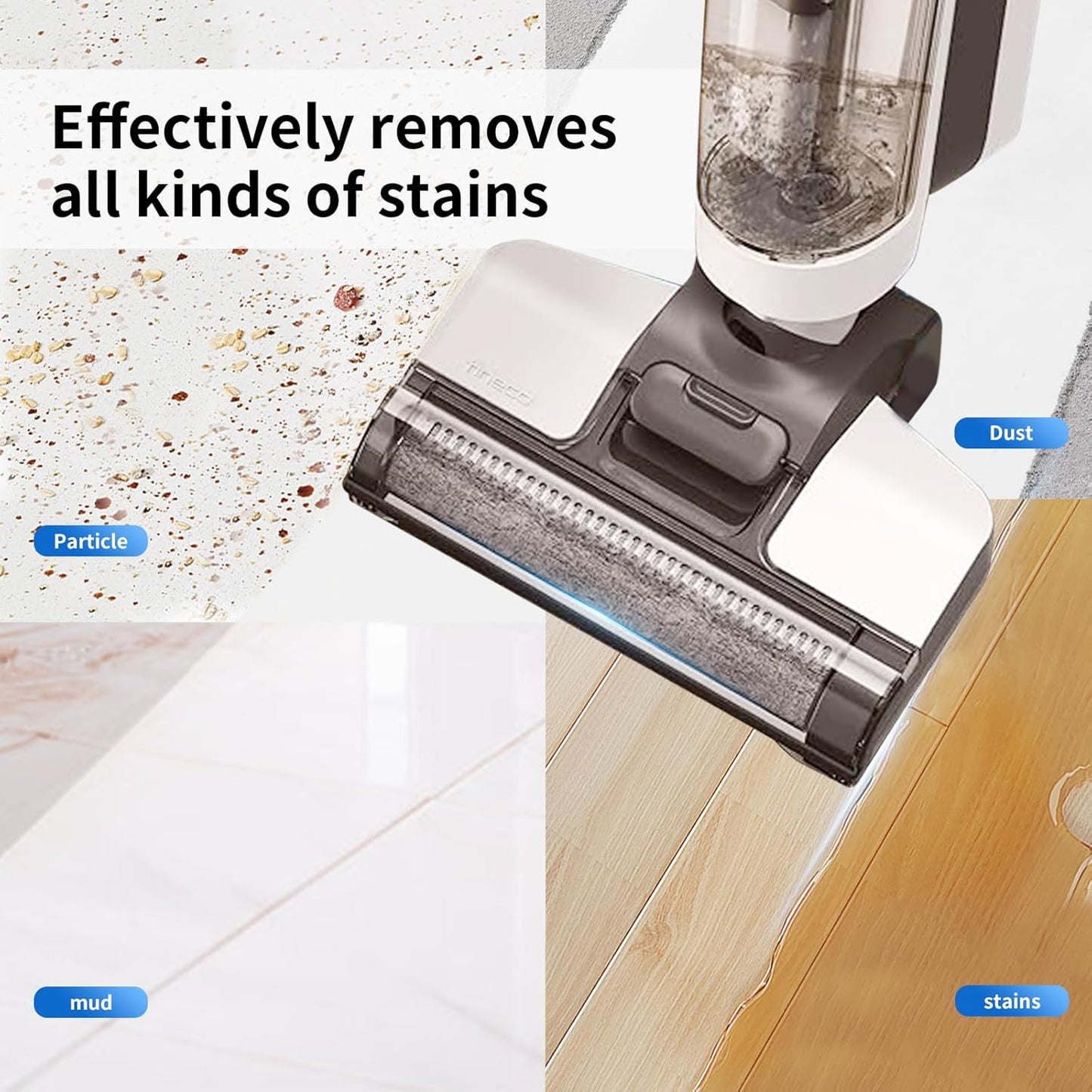 keluke Roller Brush Replacement Compatible with Tineco iFloor 3,Floor One S3, iFloor 2 Cordless Vacuum Cleaner, Replacement Parts Include 2 Brush Rollers