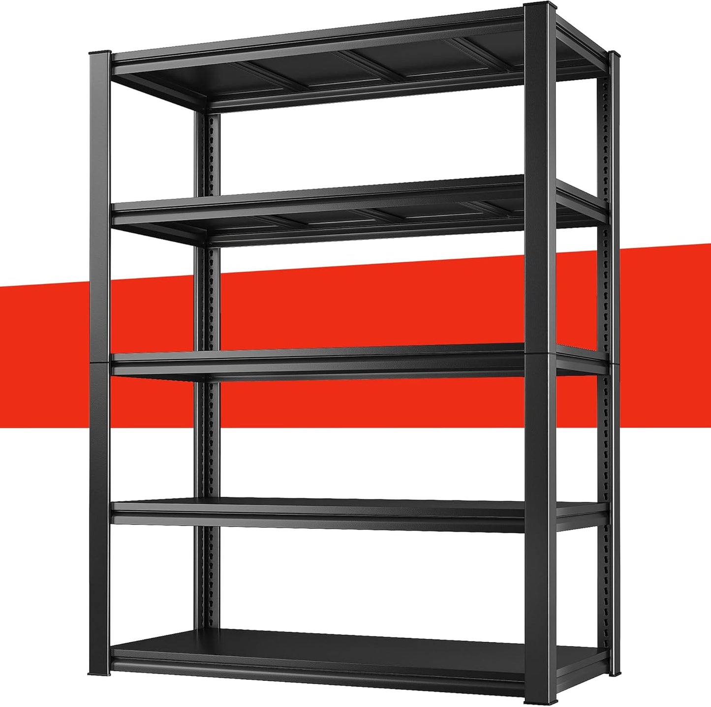 Raybee Garage Shelving 2000LBS Storage Shelves Adjustable Metal Shelves 5 Tier Heavy Duty Shelving Metal Shelf for Basement Pantry Kitchen 32" W x 16.5" D x 63" H