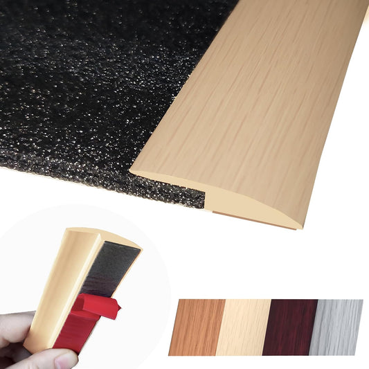 Floor Transition Strip Self Adhesive Carpet Wood Tile Vinyl Flooring Laminate Transition Cover Edge Trim Gap Doorway Threshold for Uneven Floors Heights Within 5 mm (120 inches, Beige Cream)