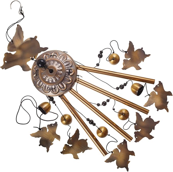 Outdoor Flying Pigs Wind Chimes Decor, Memorial Windchime, Bronze Wind Bells, Retro Wind Chime, Blessing Windchimes for Home, Balcony, Room, Xmas, Party, Indoor, Garden Decoration, Gifts for Mom