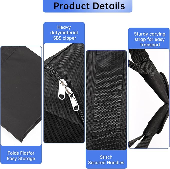 Large Tent Storage Bag Tent Pole Bag - 83''L x 12''W - Tailored for Tent Poles, Suitable for Various Party Tent Canopy Models, Heavy-Duty Design with Reinforced Handles and Dual Zipper