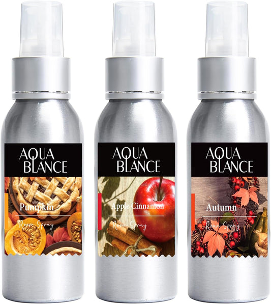 Fragrant Room Spray, Autumn, Apple Cinnamon, Pumpkin, 3 x 3.4 fl oz, Air Fresheners Odor Eliminator for Home, Bathroom, Concentrated Room Spray