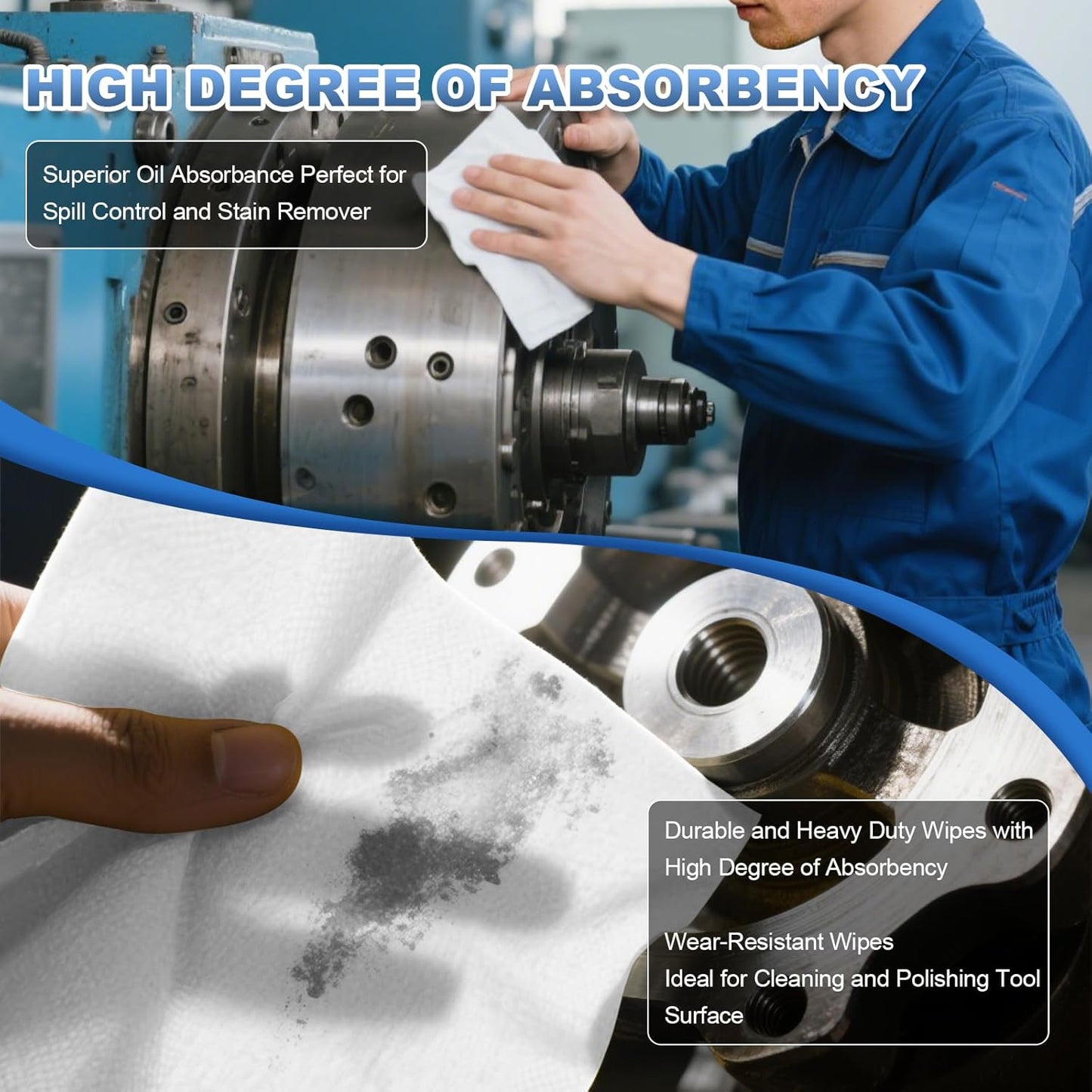 Cleanroom Wipes 4"x4" (1200 Pcs, Cellulose/Polyester Blend, Grade A, 68GSM) Lint Free Wipes for Laboratory, Electronics, Pharmaceutical,Printing,Automotives and Semiconductor Industries