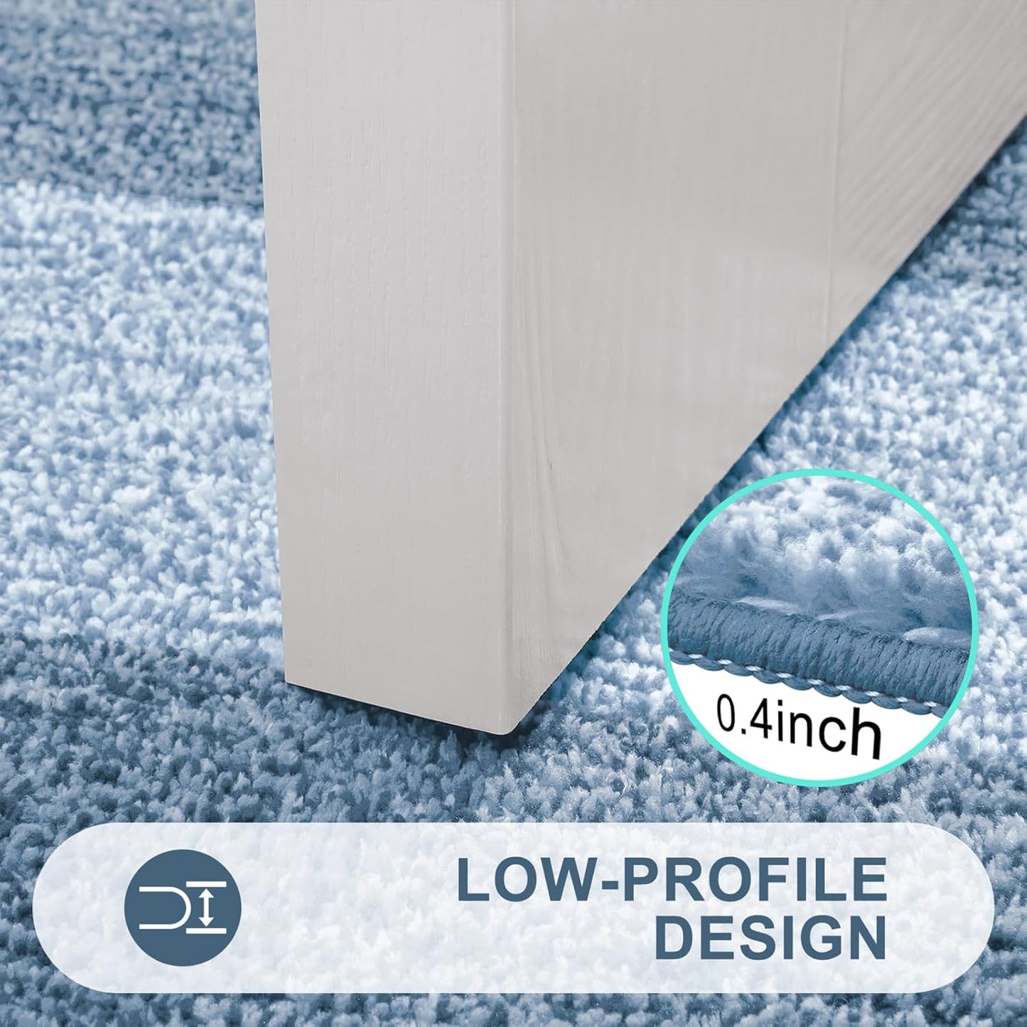 Kitinjoy Indoor Outdoor Door Mat, 59x36 Non-Slip Absorbent Dirt Trapper, Low-Profile Washable Inside Entrance Front Floor Mat, Sturdy Soft Entry Doormats for Entryway, Light Blue