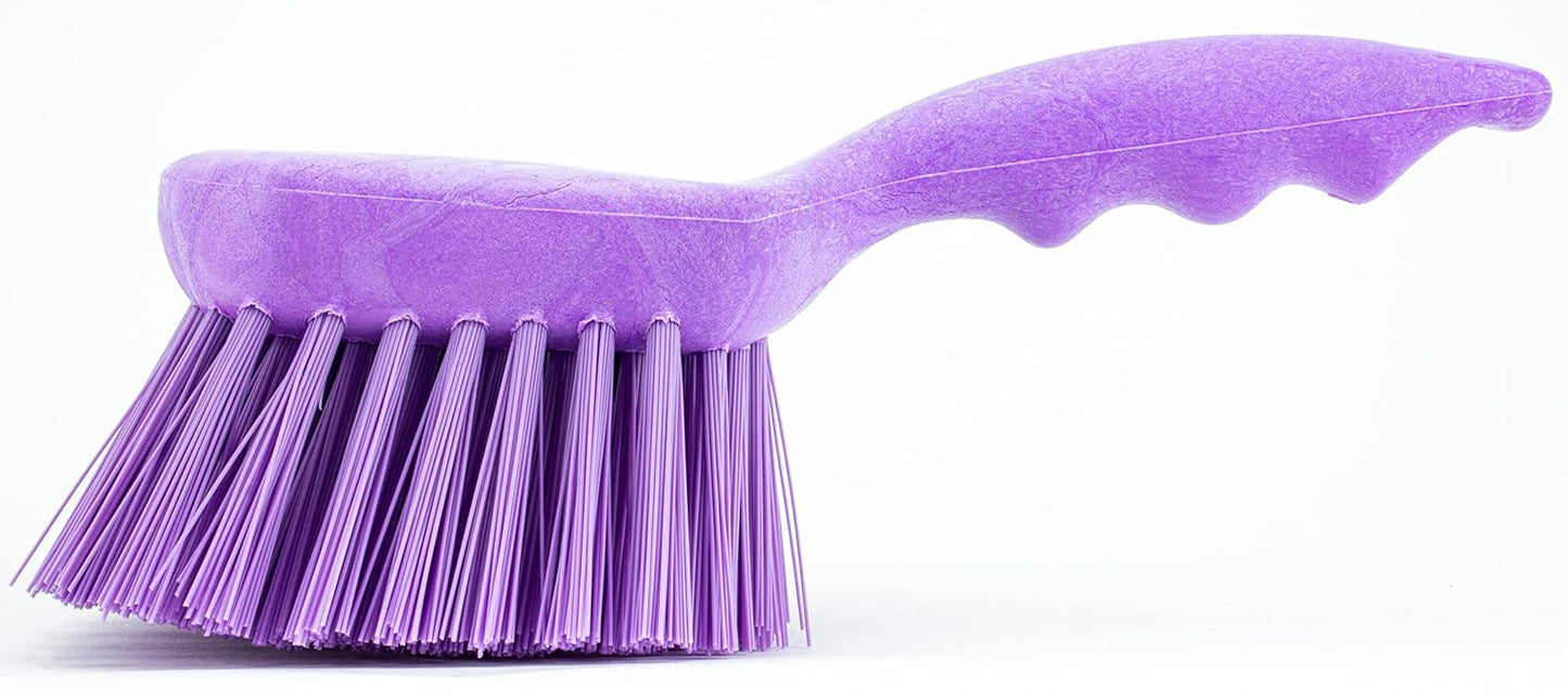 SPARTA 40541EC68 Plastic Scrub Brush, Utility Brush, Kitchen Brush With Hanging Hole For Cleaning, 8 Inches, Purple