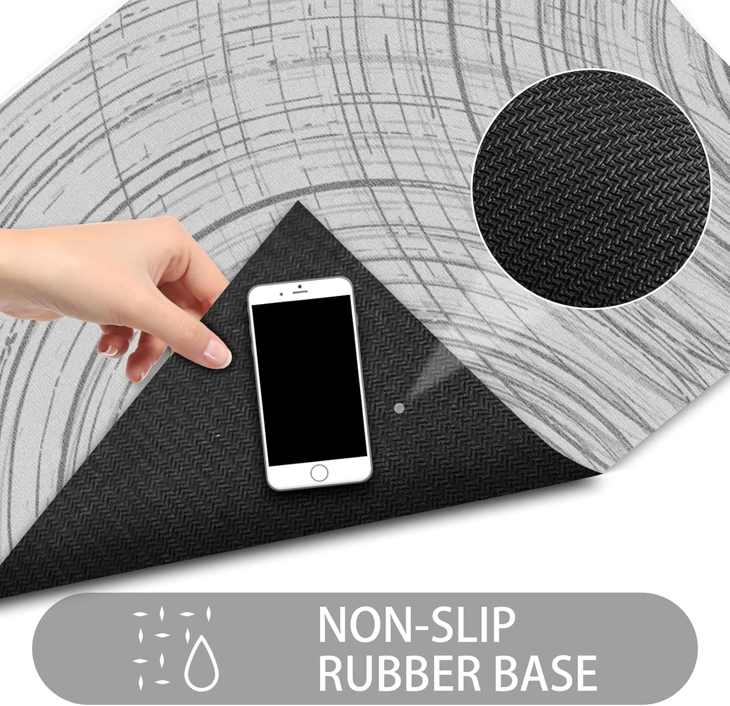 Ultra Thin Door Mat Indoor Entrance, 1/10 in Thin Door Mats for Inside Entry, Non-Slip Rubber Backing Washable Doormat, Fade Resistant, Absorbent, Low Profile Dirt Trapper, 30"X17"