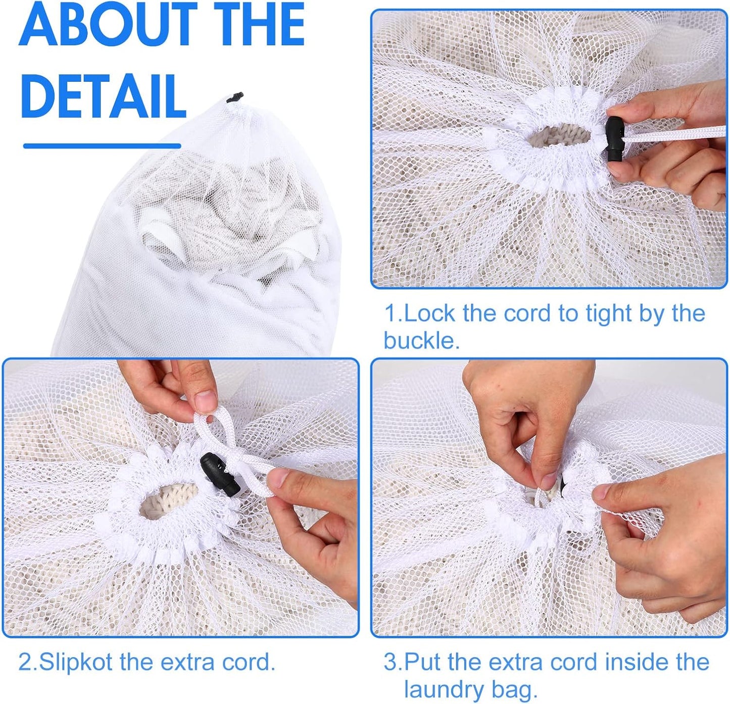 Berlune 30 Pack 24 x 36 Inches Large Mesh Bags for Laundry, Wash bags, Sturdy Mesh Material Closed with Drawstring, Factory, University, Dormitory, Travel and Apartment Dweller (Black, White)