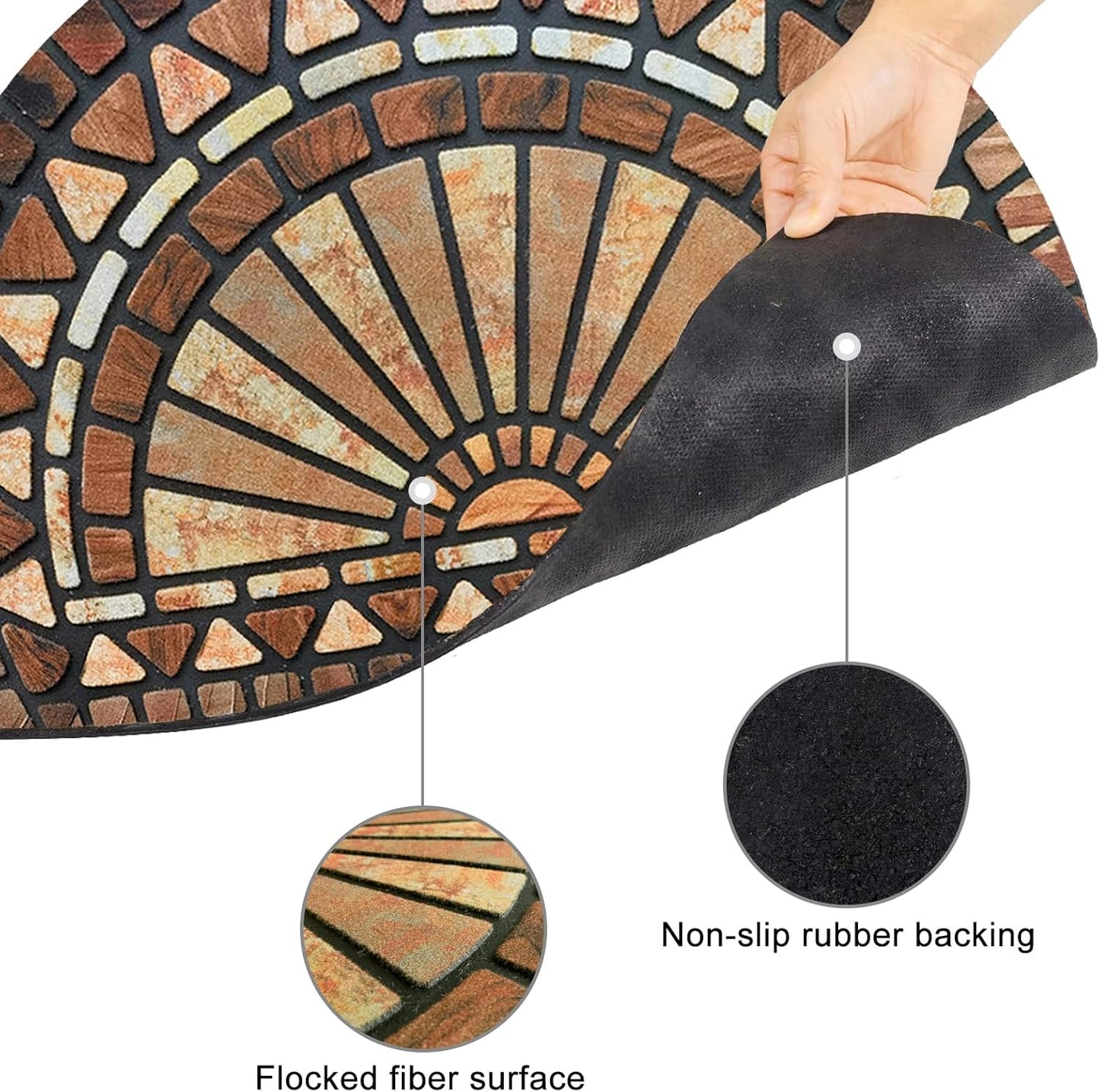 CHICHIC Welcome Door Mat 18 x 30 Inch Front Doormat Outdoors for Home Entrance Outdoors Mat for Outside Entry Way Doormat Entry Rugs, Heavy Duty Non Slip Rubber Back Low Profile, Orange Brown