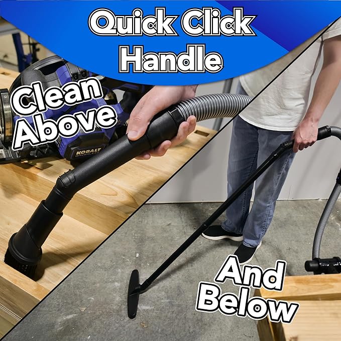 Cen-Tec Systems 95292 Home and Shop Vacuum Expanded Multi-Brand Power Tool Dust Collection Adapter Set and Full Attachment Kit, 30 Ft. Hose, Black