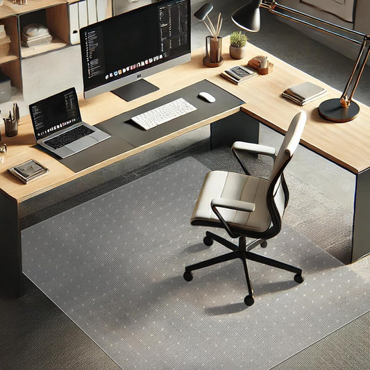 Azadx Chair Mat for Carpet 60"x 48" Large Chair Mat for Carpeted Floors, Office Chair Mat for Carpet Protector Floor Mat on Low Pile Carpets Easy Glide Rolling Plastic Desk Computer Chair Mat for Home