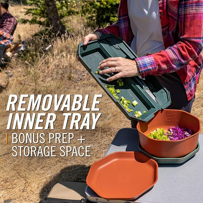 Gerber Gear ComplEAT Cutting Board Set - Cutting Board Kit with Polypropylene & Bamboo Cutting Boards - Features Paring Knife & Chef's Knife in Nesting Design