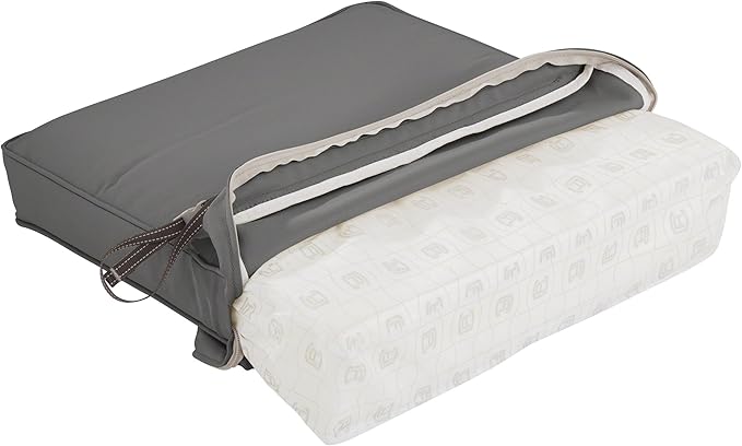 Classic Accessories Montlake Water-Resistant 21 x 20 x 4 Inch Patio Lounge Back Cushion, Light Charcoal Grey, Outdoor Loveseat Cushions