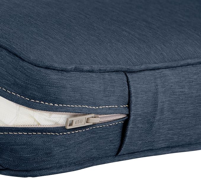 Classic Accessories Montlake Water-Resistant 23 x 20 x 4 Inch Patio Lounge Back Cushion, Heather Indigo Blue, Outdoor Loveseat Cushions