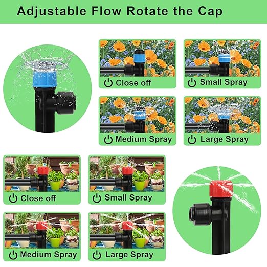 Drip Irrigation System Kit – 2025 New Quick-Connect Garden Watering System with 46FT 1/2'' Tubing Automatic Watering & Misting System for Greenhouses,Yards,Lawns,Gardens, Raised Beds