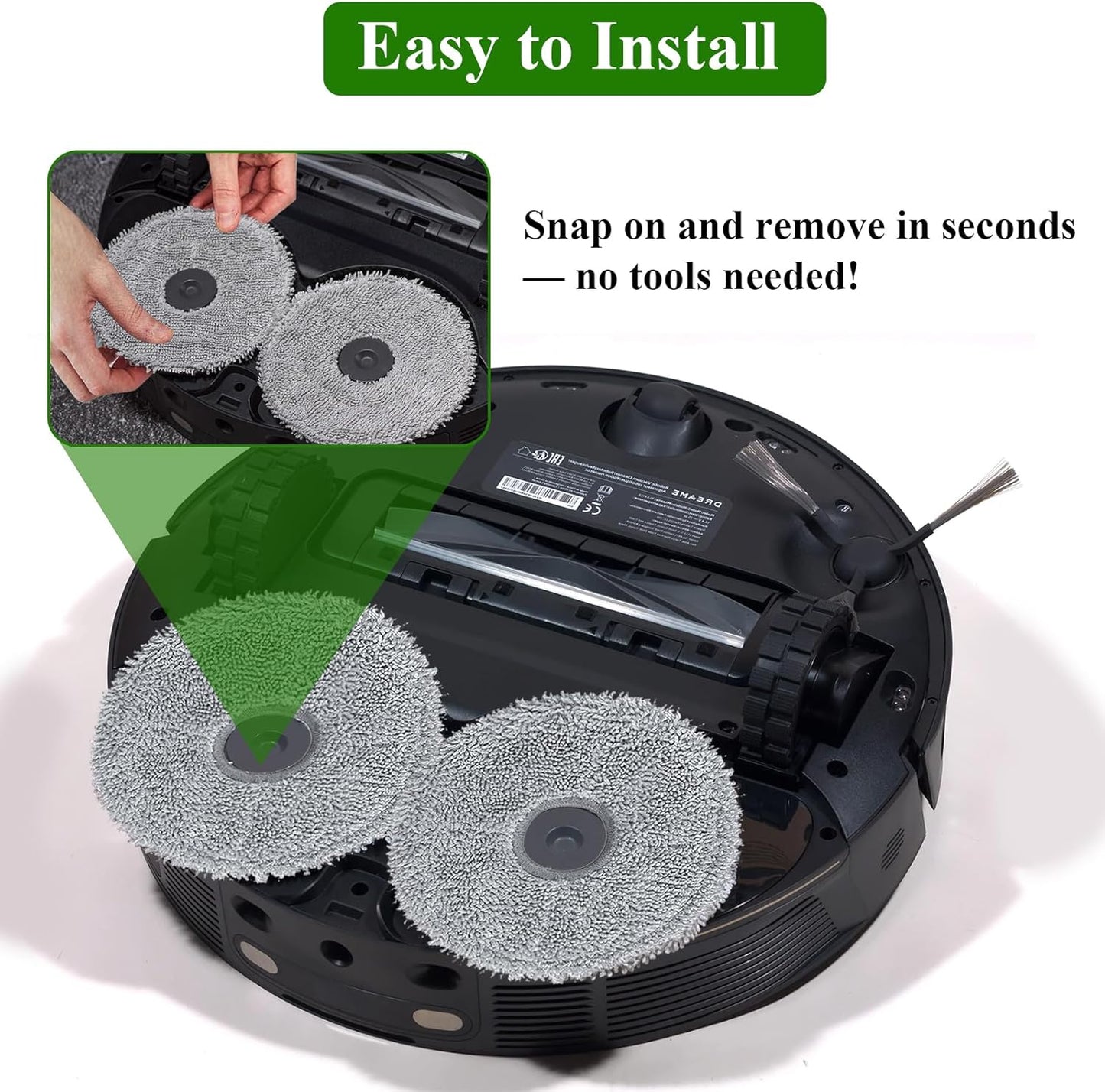 10 Pack Mop Pads for Dreame X40 Ultra/X40 Master/L40 Ultra/L10s Plus/L10s Pro Gen 2/L30 Ultra/X30 Ultra/L20 Ultra/L10s Pro Ultra/X50 Ultra Vacuum Cleaner, Microfiber Mop Cloth Replacement Accessories