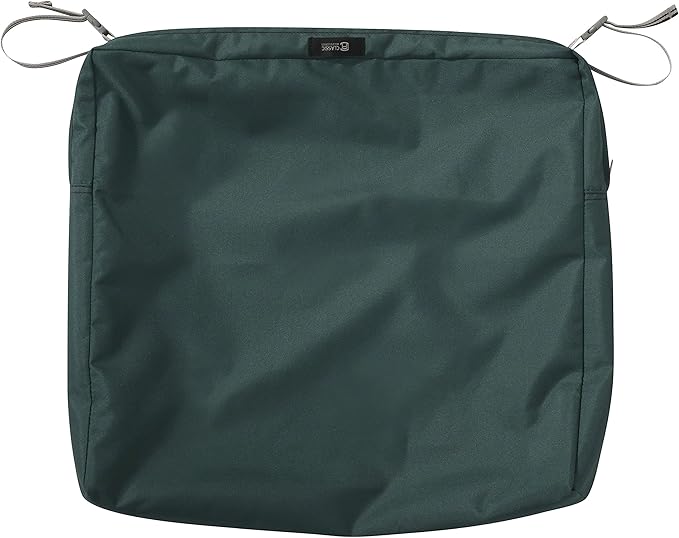 Classic Accessories Ravenna Water-Resistant 21 x 21 x 3 Inch Patio Seat Cushion, Mallard Green