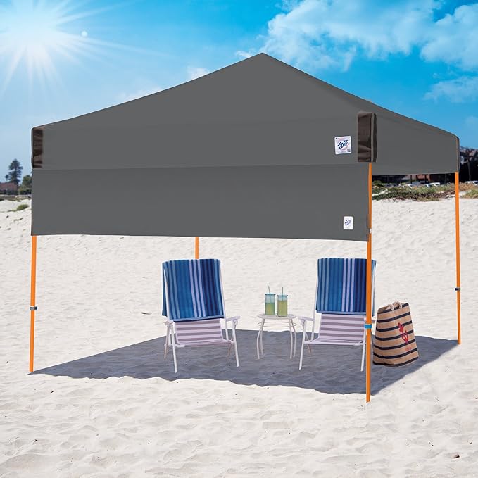 E-Z UP Recreational Half Wall, Fits Straight Leg 10' x 10' Canopy, Truss Clips and Storage Bag, Steel Gray