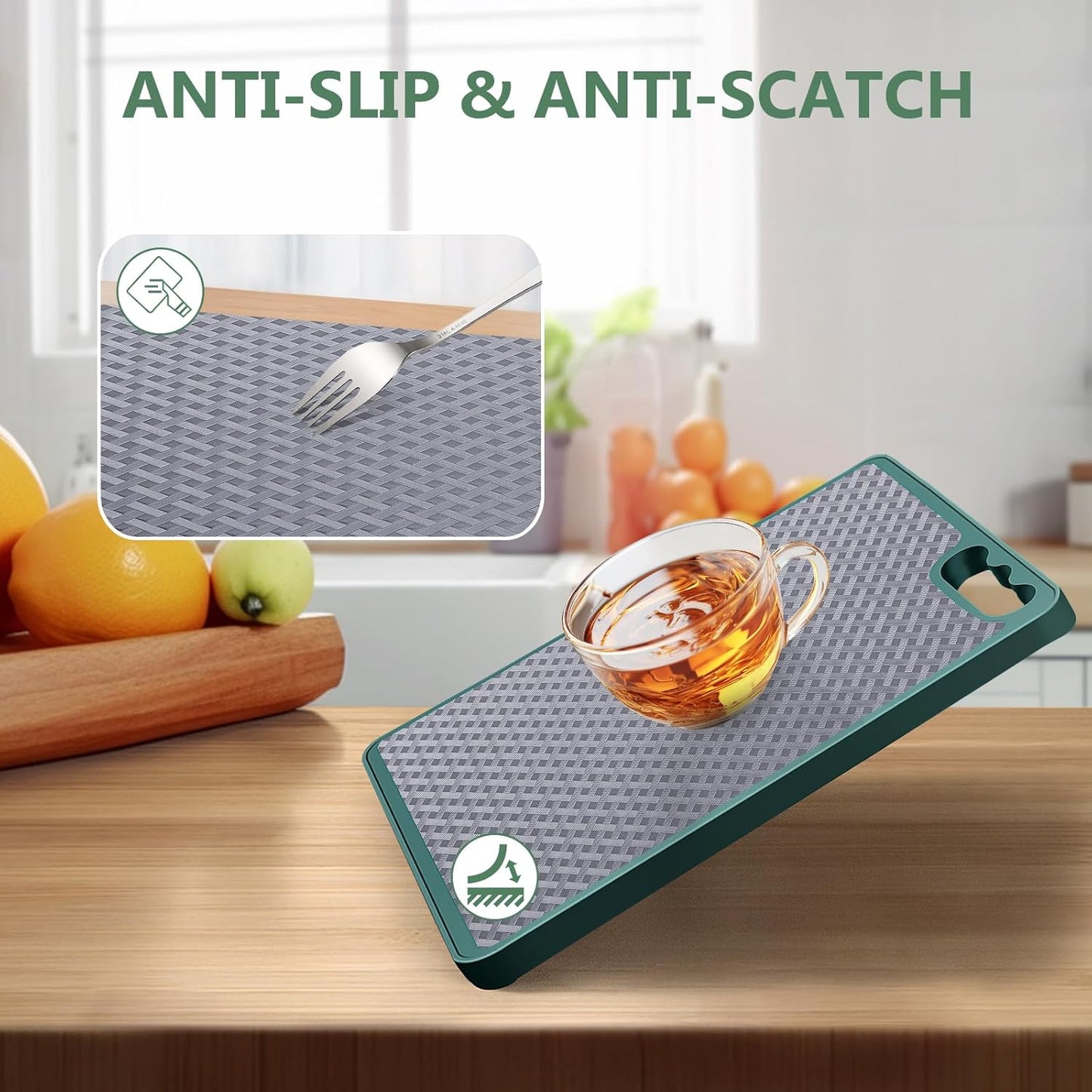 Shelf Liners, Non-Adhesive Drawer Liner, Waterproof & Oil-Proof Kitchen Cabinet Cupboard Liner Plastic EVA Material BPA Free Fridge Liner Mats Paper Protector for Shelves (Grey/12in x 120in)