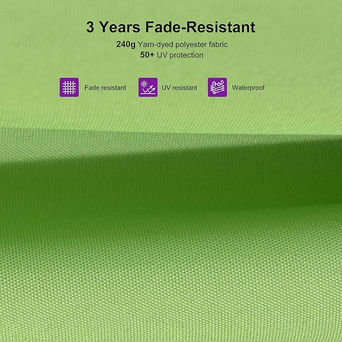 PURPLE LEAF 10' X 13' Patio Cantilever Umbrella Rectangle Umbrella Outdoor with Aluminum Offset Hanging and 360° Rotation for Pool Garden Deck Patio, Green