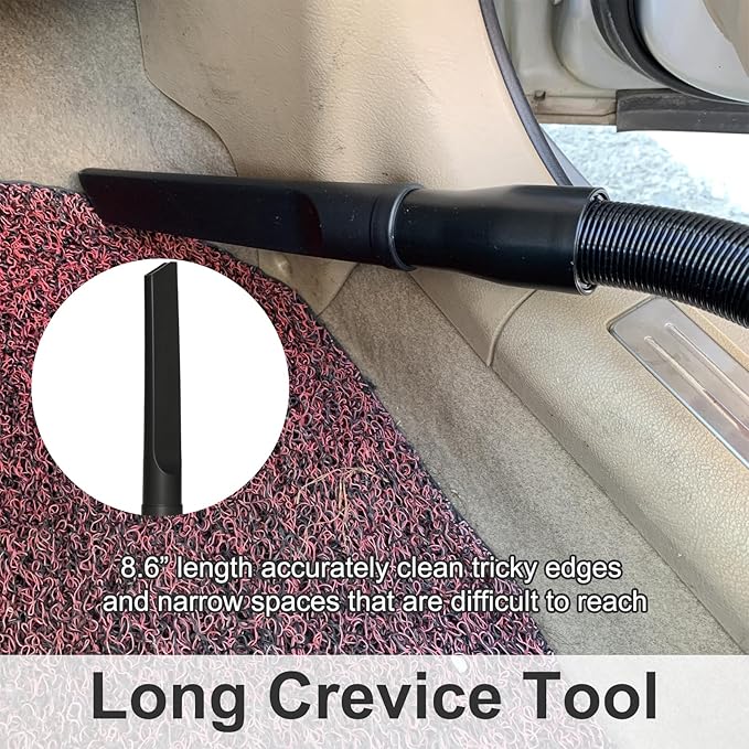 Shop Vac Vacuum Attachments with Extension Hose Dusting Brush Crevice Tool Nozzle Multi-Tools for 1-1/4" 1-3/8" 2-1/2" Shopvac Wet Dry Vacuum Cleaner (Car Detailing Kit Interior A)