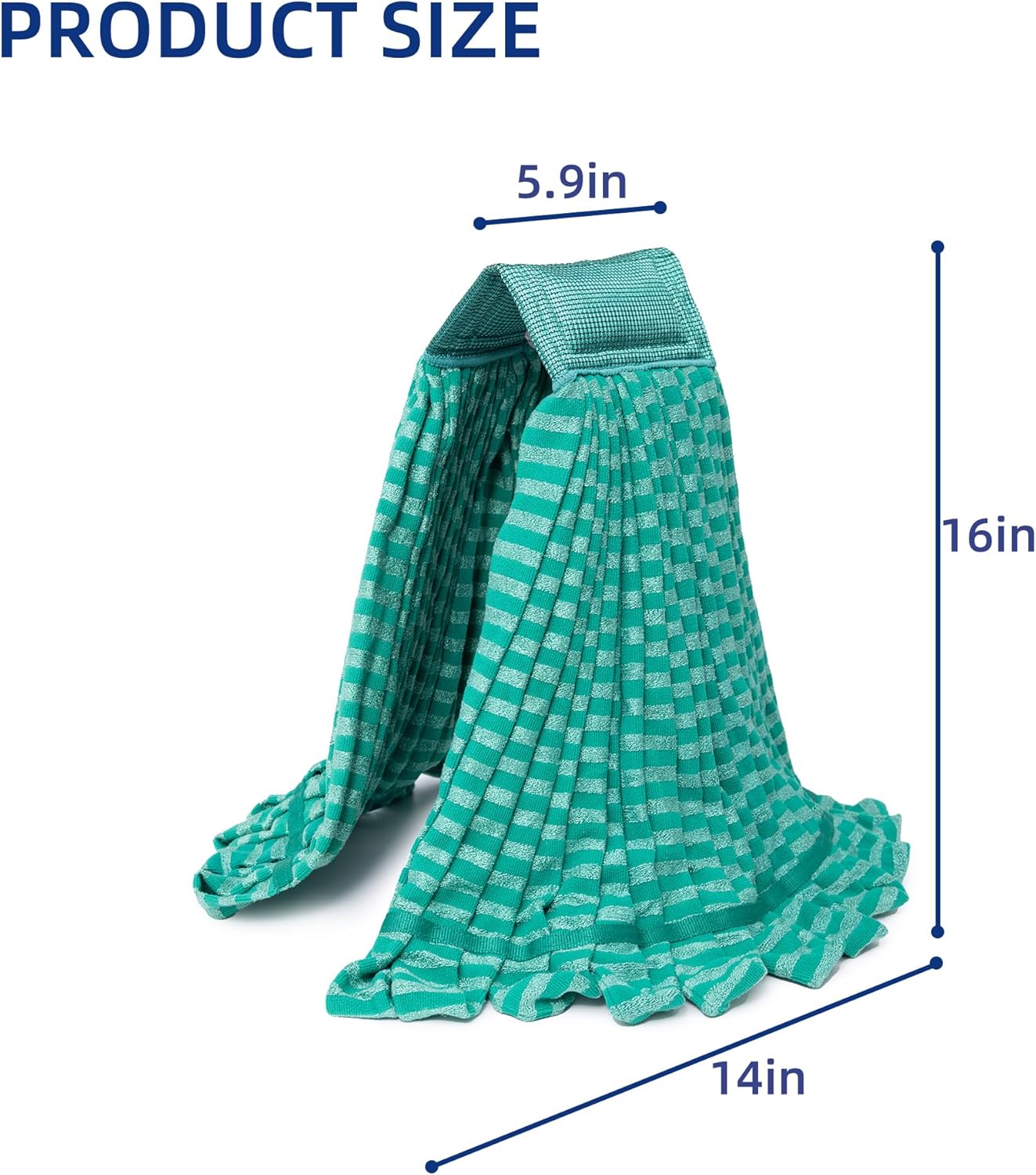 2 Pack Large Microfiber Tube Mop Heads,6 inch,Heavy Duty Mop Head,Highly Absorbent,Commercial Mop Head Replacement,Wet Mop Heads Replacement,for Hardwood, Tile, Laminate Floors,Green