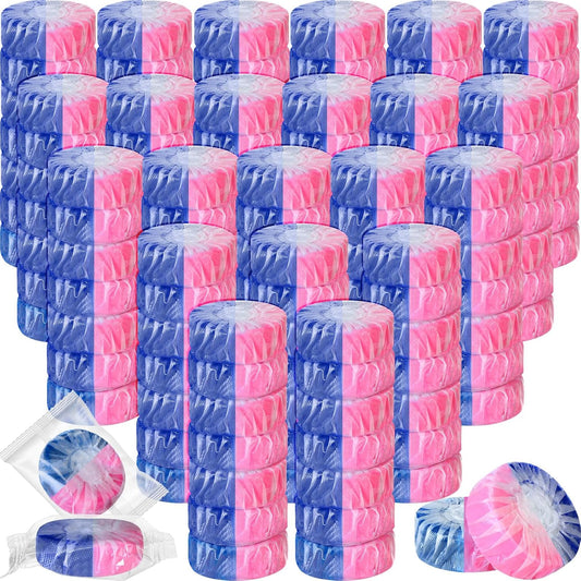 Qualirey 100 Pack Automatic Toilet Cleaner Tablets Toilet Bowl Long Lasting Bathroom Tank Tablets (Pink and Blue)